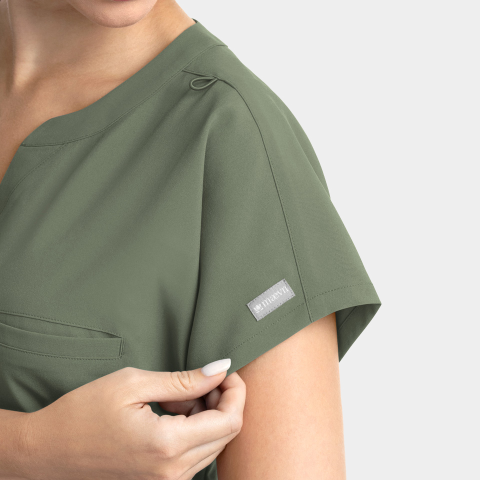 Momentum-by-Maevn_5003-WomensTuckableDolmanTop-Olive-OLV-05-Maevn-Scrubs Momentum by Maevn 5003 WomensTuckableDolmanTop Olive OLV 05 Maevn Scrubs