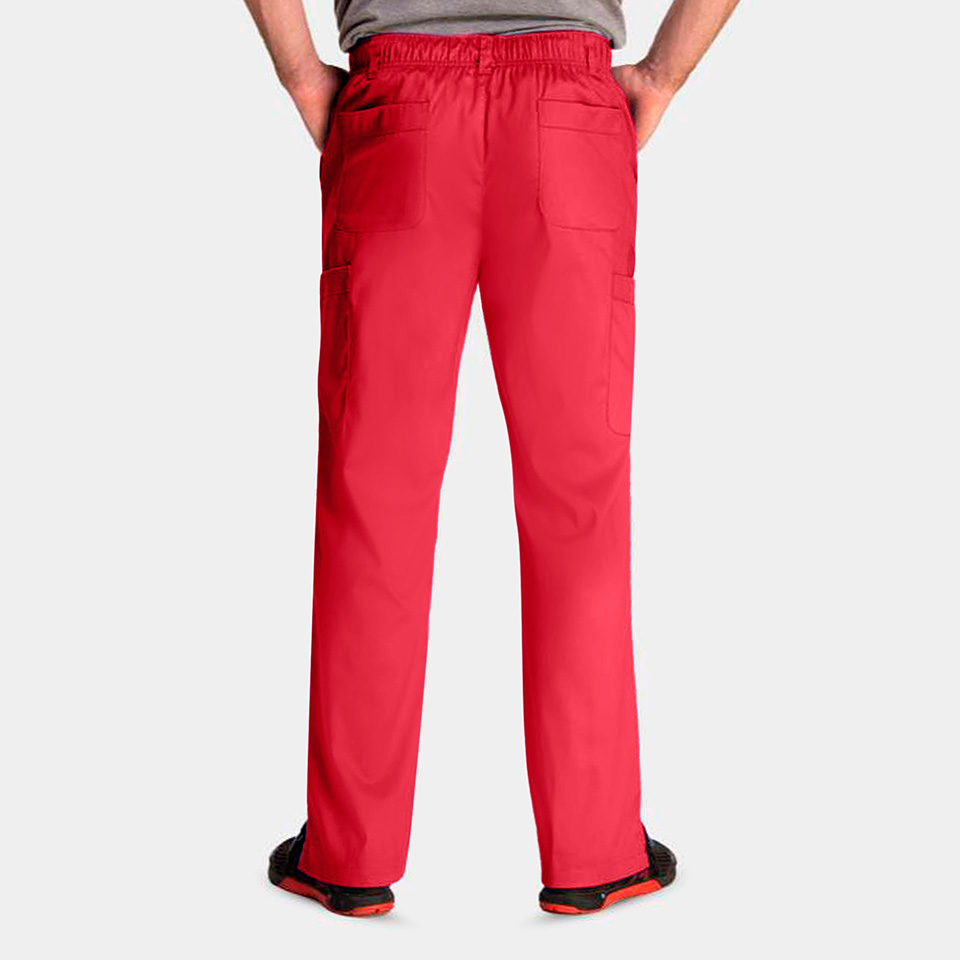 Edge by IRG 6851 MensHalfElasticWaistbandPant Red RED 02 IRG Scrubs
