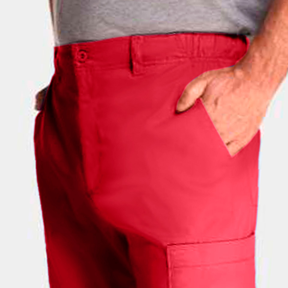 Edge by IRG 6851 MensHalfElasticWaistbandPant Red RED 04 IRG Scrubs