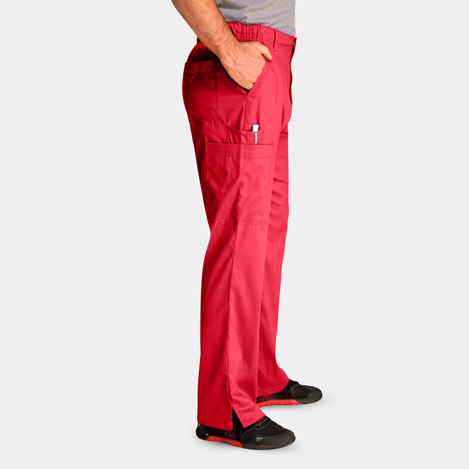Edge by IRG 6851 MensHalfElasticWaistbandPant Red RED 05 IRG Scrubs